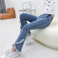 Girls Jeans Fashion Bell-bottom Korean Style Children's Stretch Pants Outerwear  Multicolor