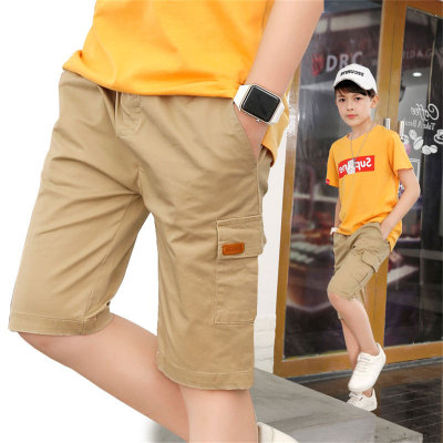 Short pour garçon, vêtement d'extérieur d'été, pantalon d'été fin moyen et grand pour enfant, pantalon moyen pour enfant, salopette d'été, pantalon trois-quarts, tendance.