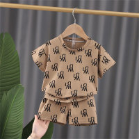 Summer new style children's and boys' suits, home wear and casual wear suits, two-piece set  Khaki