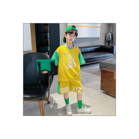 Children's clothing boys summer suit handsome short-sleeved Korean style big children  Yellow