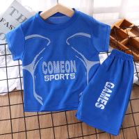 Novo estilo de uniformes de basquete infantil para meninos e meninas, ternos de malha de secagem rápida de verão para crianças médias e grandes, roupas esportivas de manga curta  Azul profundo