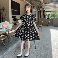 Vestido de princesa para niñas de estilo coreano para niños mayores, vestido de verano  Negro