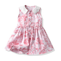 Girls' summer new style sweet princess dress boys' shirt denim suit parent-child outfit  Pink
