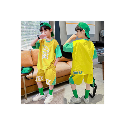 Children's clothing boys summer suit handsome short-sleeved Korean style big children
