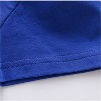 Camiseta de manga corta con lentejuelas para niños, top de color con tapa, novedad de verano  Azul