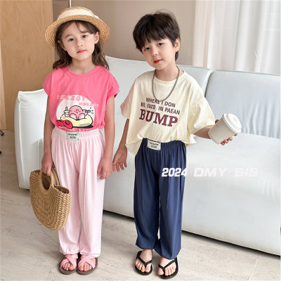 Children's modal pants girls trousers thin anti-mosquito socks loose casual pants