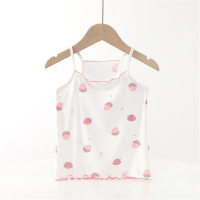New children's clothing, children's vests, girls' suspenders, summer modal pajamas, printed home clothes, dropshipping  White