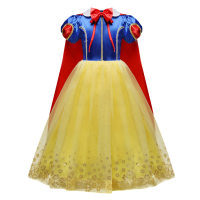  Snow White dress with long shawl, tutu skirt, bronzing flower dress, children's skirt  White