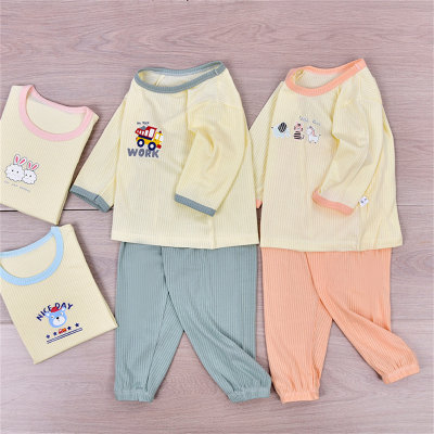 Children's cotton baby clothes set baby pajamas boys and girls home clothes sleeping