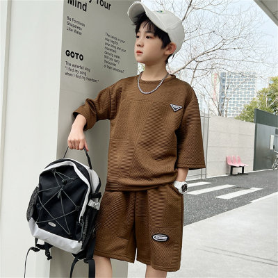 Summer Boys' Fashionable, Comfortable and Casual T-shirt Shorts Two-piece Set