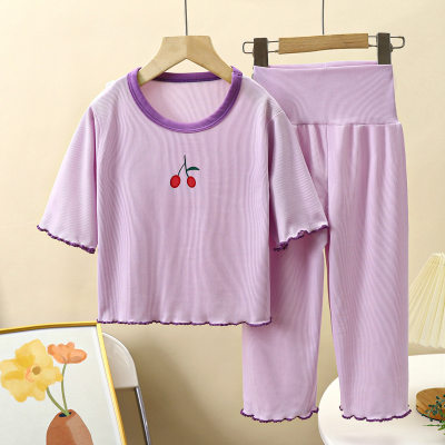 New summer girls' home clothes suits lace little girls' home clothes thin style air conditioning clothes children's clothes