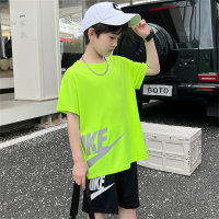 Children's short-sleeved T-shirt two-piece sports suit  Green