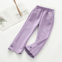 Pantalones casuales para niñas, pantalones deportivos para niños, pantalones acampanados a la moda para bebés  Púrpura