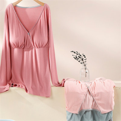 Nursing Pajamas Set Maternity T Shirt Women Long Sleeve Breast