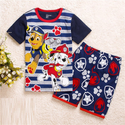 Verão meninos roupas dos desenhos animados manga curta filhote de cachorro casa roupas roupa interior do bebê pijamas conjunto