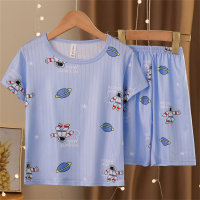 2024 new children's pajamas boys summer thin short-sleeved shorts cartoon suit boys and girls home clothes  Multicolor