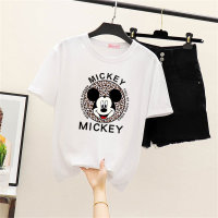 Short-sleeved T-shirt for women 2021 summer Korean version loose casual cartoon women's tops ins trendy girlfriends outfit one piece delivery  White
