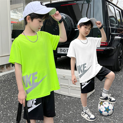 T-shirt infantil de manga curta fato desportivo de duas peças