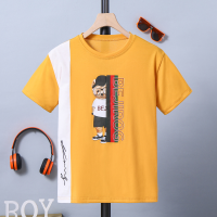 Boys' new summer short-sleeved T-shirt ins popular children's t  Yellow