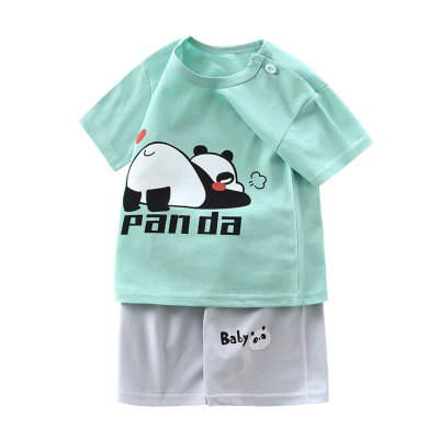 Nuevo estilo traje para niños pantalones cortos de manga corta ropa de algodón para niño traje de niña de verano versión coreana ropa de bebé ropa para niños