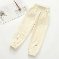 Girls pants summer thin children's trousers casual sports  Beige
