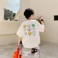 Boys' short-sleeved T-shirt cotton sweat-absorbent breathable INs summer new children's baby half-sleeve  White