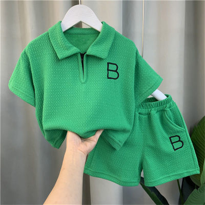 New style baby sports clothes small and medium children's clothing handsome casual short-sleeved suit