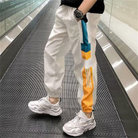 Boys' summer pants, quick-drying, big children's white sweatpants, spring and autumn thin children's trendy, handsome, fashionable, anti-mosquito trousers  White