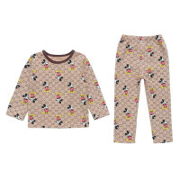 Novo estilo pijama infantil meninos casual manga longa quatro estações pijamas roupas para casa conjunto de duas peças  Multicolorido