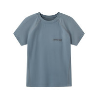 24 T-shirt a maniche corte sportiva traspirante in rete semplice per bambini estivi top per ragazzi e ragazze felpa colorata e vibrante  Grigio