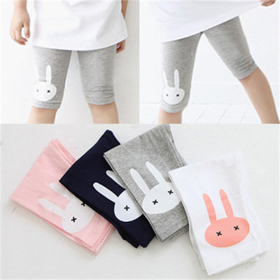 Pantaloni per bambini in cotone con leggings da cinque centesimi per coniglietto cartone animato estivo per bambini