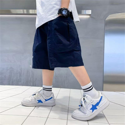 Boys summer cargo shorts 2023 new children's summer clothes handsome thin quarter pants boys loose pants trendy