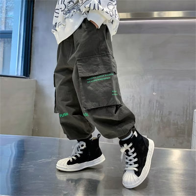 Boys' pants spring and autumn new children's clothing autumn casual fashionable trousers big boys boys handsome overalls trendy