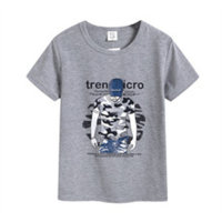 2024 new children's clothing for middle and large children summer sweat-absorbent T-shirts for boys and girls student casual tops  Gray