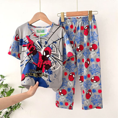 24 new children's pajamas boys and girls summer thin short-sleeved trousers boys children summer children air conditioning home