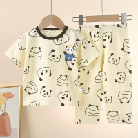 Children's short-sleeved suit pure cotton summer baby T-shirt boy's home clothes clothes girl's pajamas summer clothes children's clothes  White