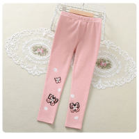 Girls thin leggings outer wear butterfly print girls trousers  Pink
