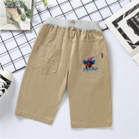 Boys' medium trousers summer thin medium and large children's cartoon pants children's medium trousers overalls  Khaki