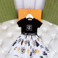 فستان بناتي لربيع 2024 فستان الأميرة للأطفال بتصميم جديد INS نمط جديد  أسود
