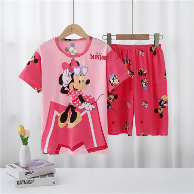 Children's pajamas thin cartoon cute short-sleeved home clothes boys and girls baby suits