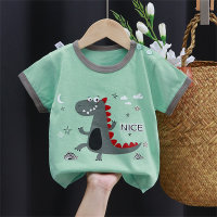 T-shirt per bambini a maniche corte in puro cotone per neonato cartone animato a maniche corte top abbigliamento per bambini  Giallo