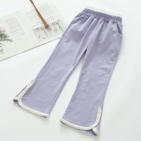 Pantalones de campana finos de verano para niñas.  Púrpura