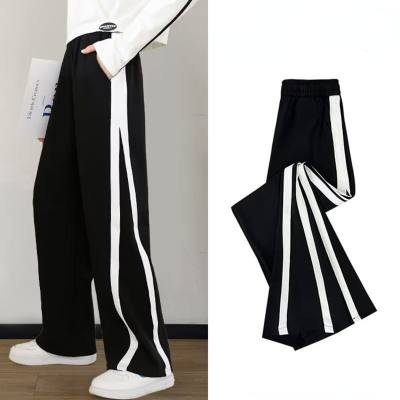 Girls wide-leg pants 2024 spring new children's wear straight sweatpants for older girls loose casual summer ice silk pants trend