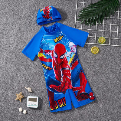 Summer new children's swimsuit boys and middle children one-piece swimsuit swimsuit girl cartoon suit spider hat