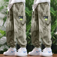 Children's clothing, boys' summer pants, anti-mosquito pants 2023 new style, medium and large children's summer pants, handsome and versatile trousers  Green