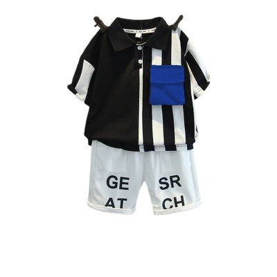 Children's clothing, children's clothing, boys' POLO shirt suits, stylish baby summer clothes, little boys and children, cool and handsome short sleeves