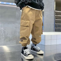 Boys' pants spring and autumn new children's clothing autumn casual fashionable trousers big boys boys handsome overalls trendy  Khaki