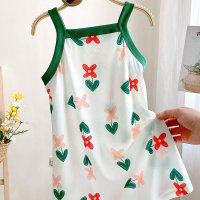 فستان أميرة صيفي جديد للأطفال فستان بناتي رائع ومريح يسمح بمرور الهواء فستان رقيق للأطفال متوسط وكبير  أخضر