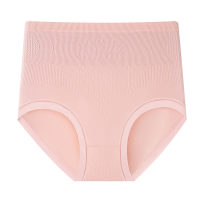 New high-waisted belly-controlling seamless underwear for women after childbirth, waist shaping, butt lifting, pure cotton crotch large size briefs  Pink
