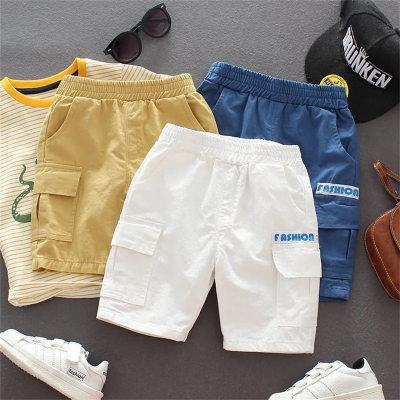 Boys summer thin solid color casual overalls